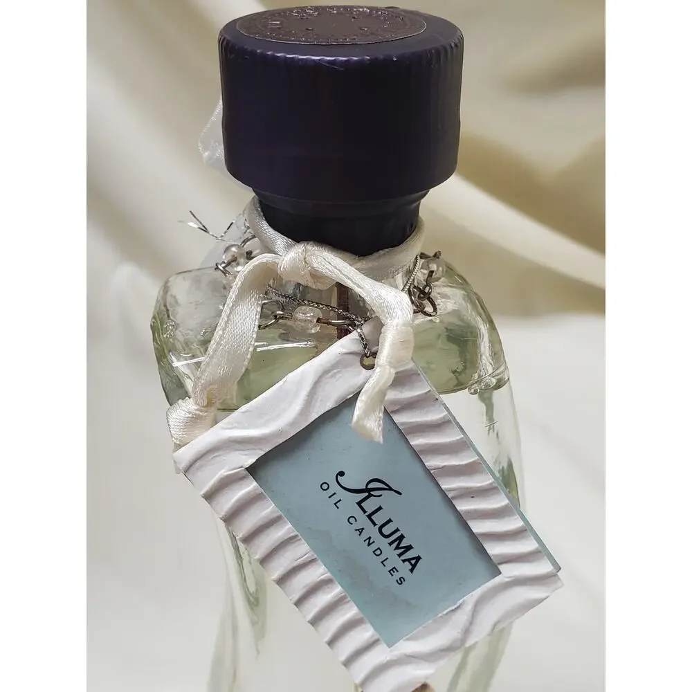 Illuma Oil Candles Beautiful Glass Container With Flowers & Gems